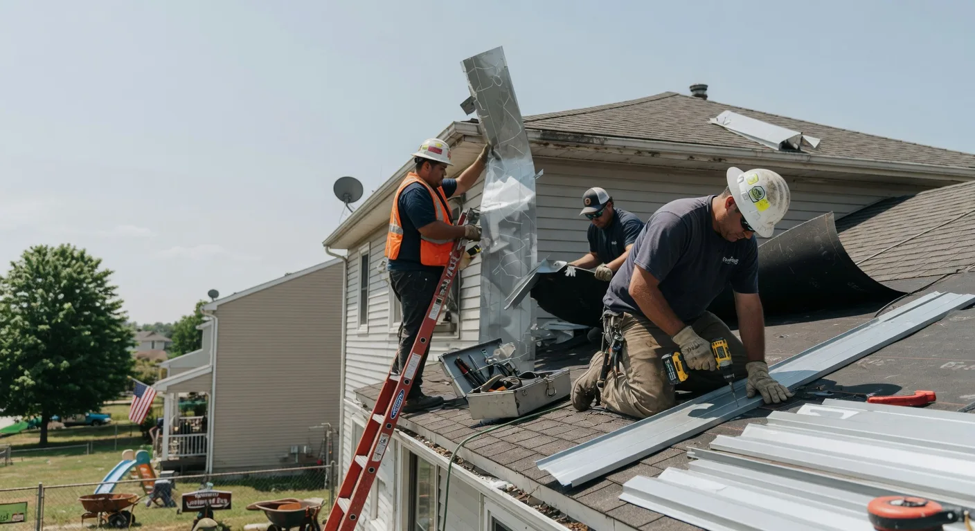 Storm Damage Metal Roof Repair in Lewisville, AR